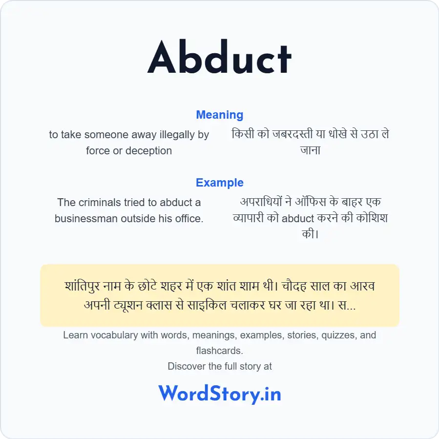 Word card for Abduct
