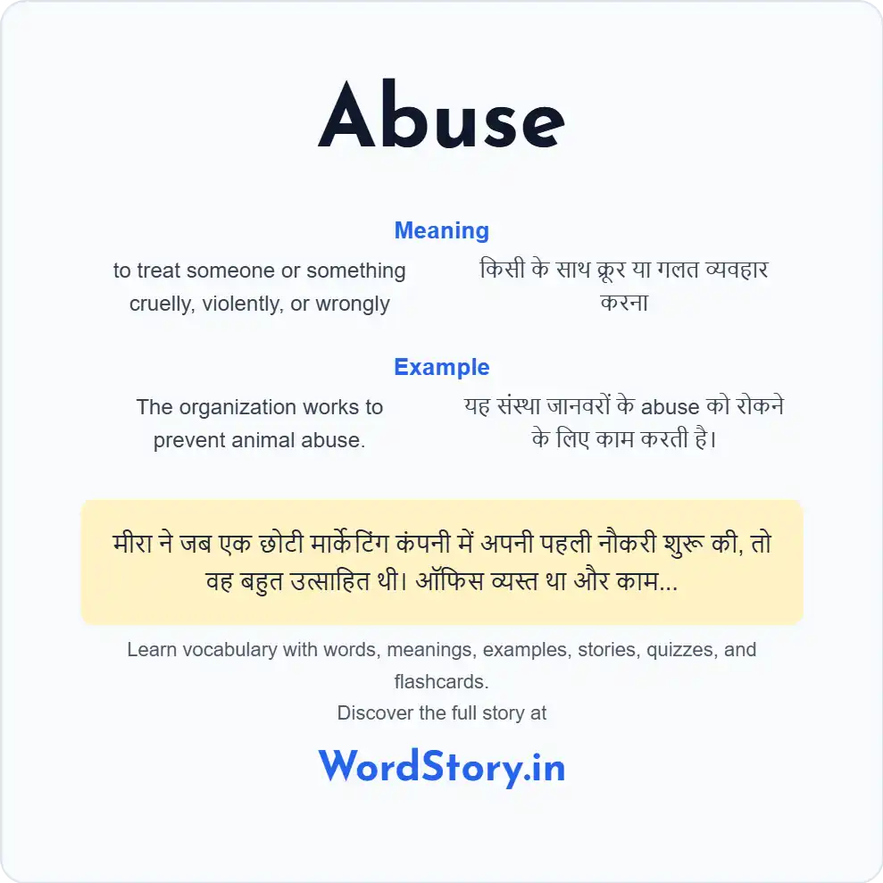 Word card for Abuse