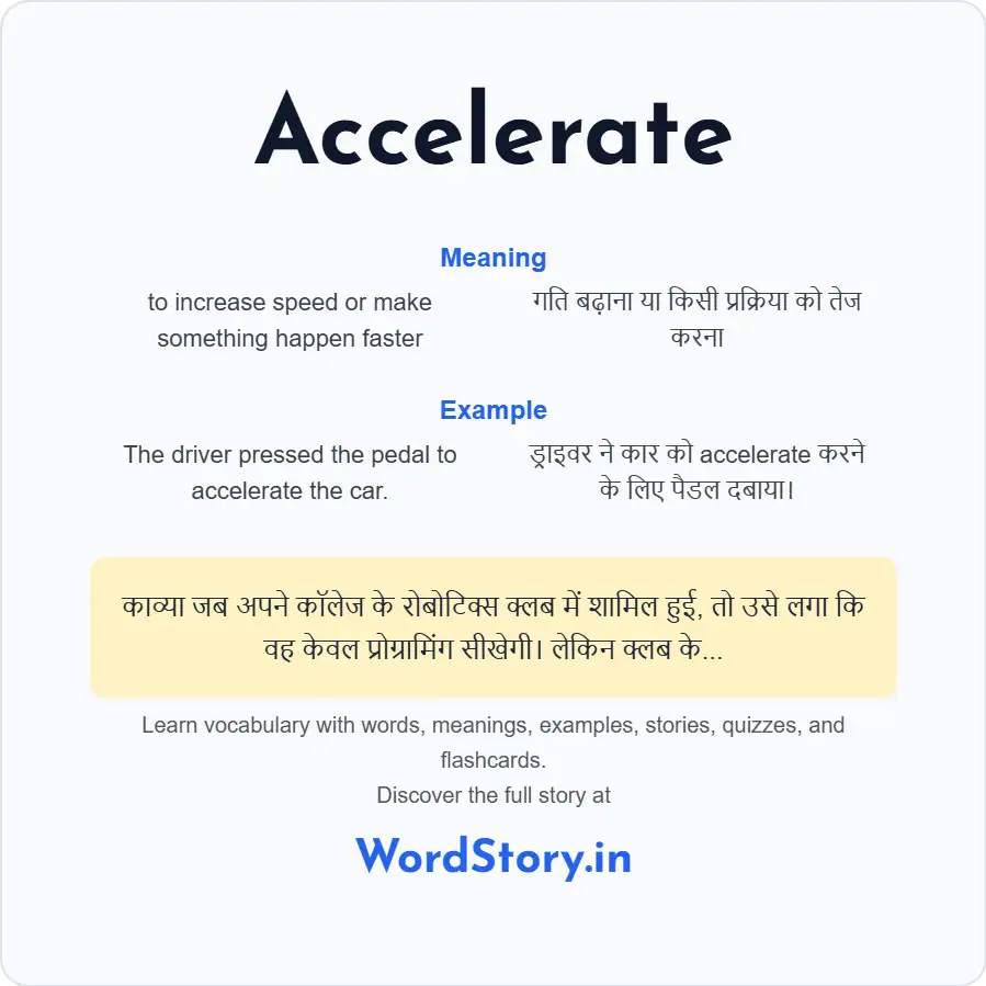 Word card for Accelerate