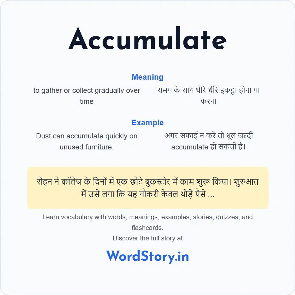 Word card for Accumulate