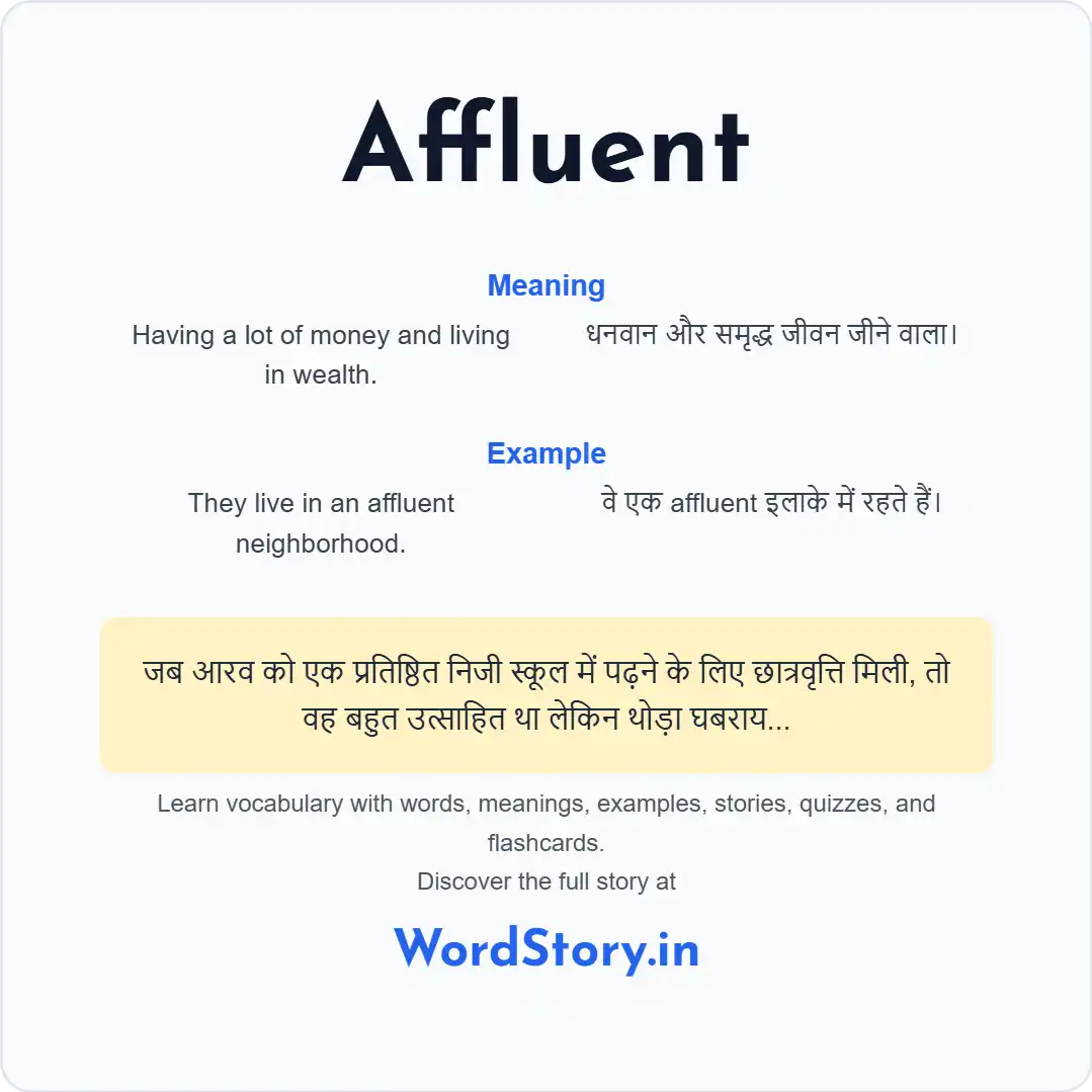 Word card for Affluent