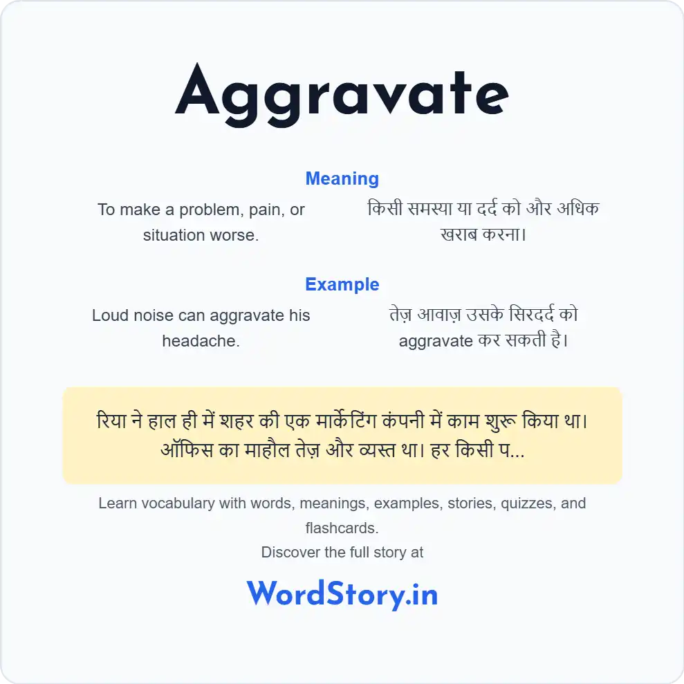 Word card for Aggravate