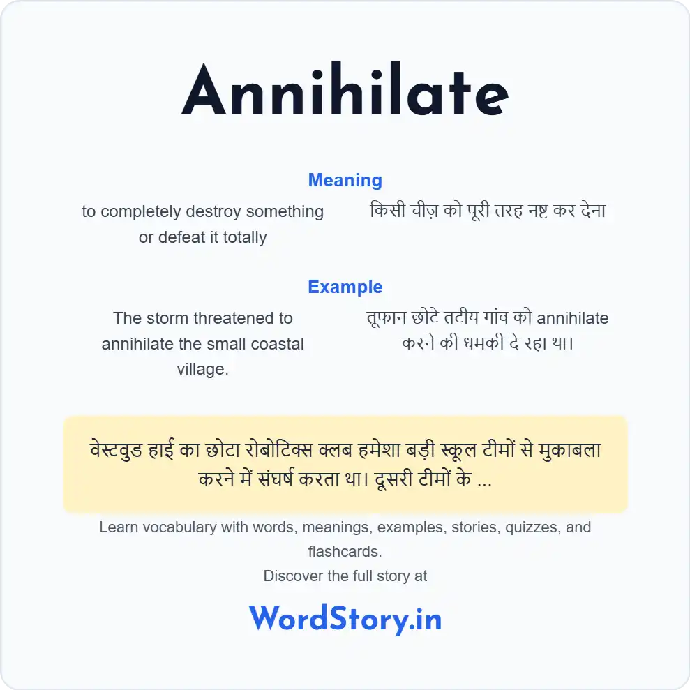 Word card for Annihilate