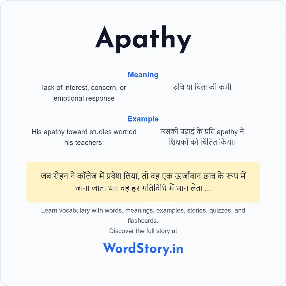 Word card for Apathy