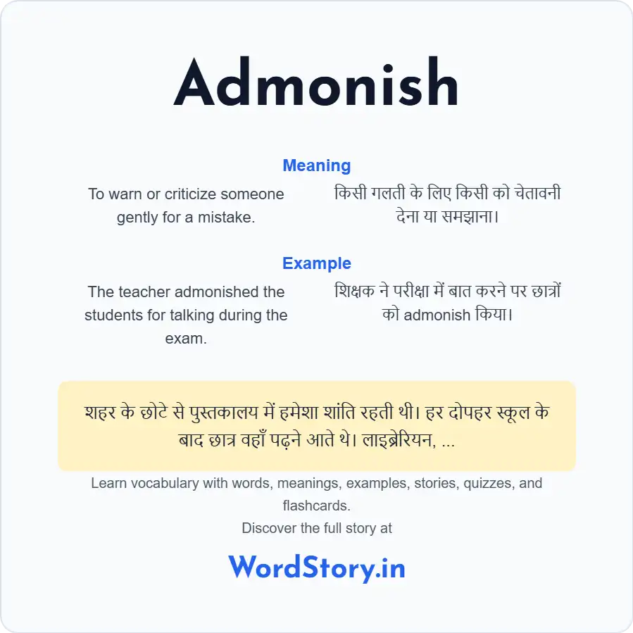 Word card for Admonish
