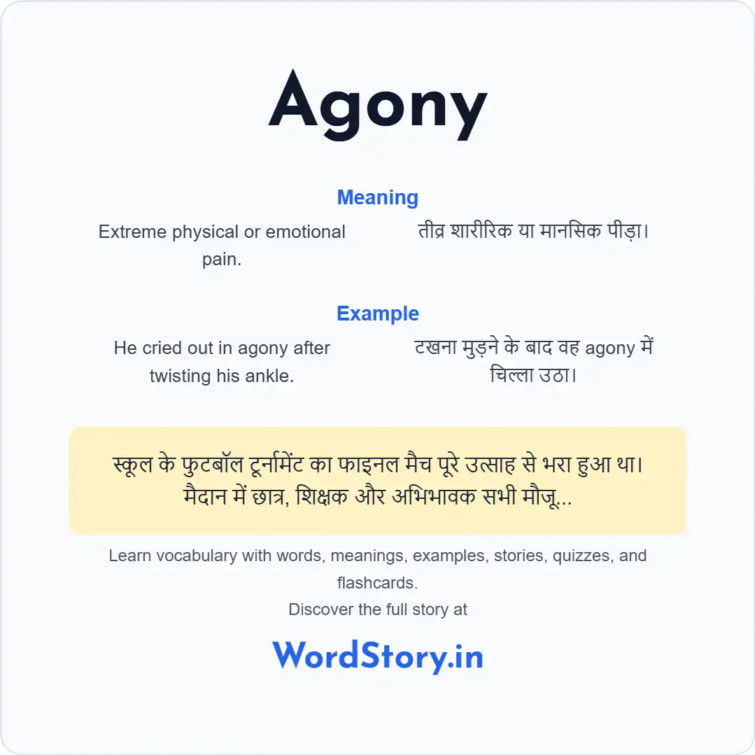 Word card for Agony