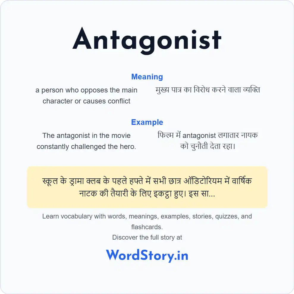Word card for Antagonist