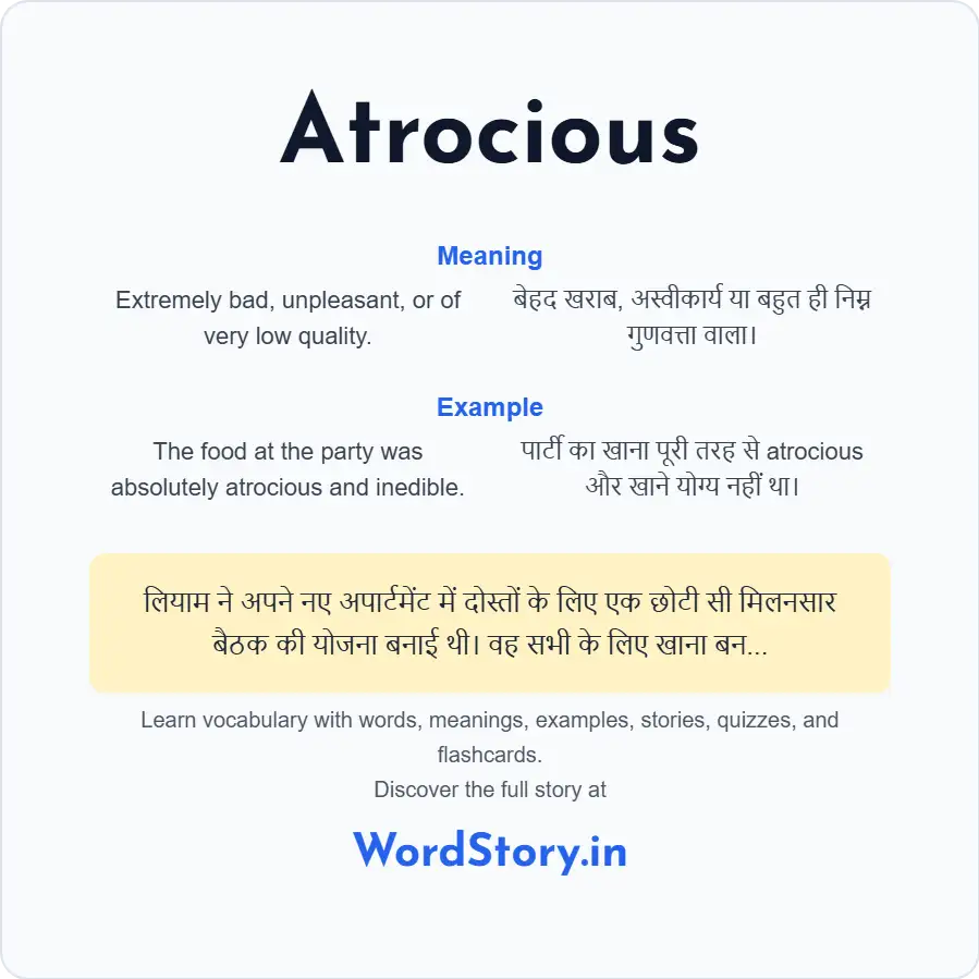 Word card for Atrocious